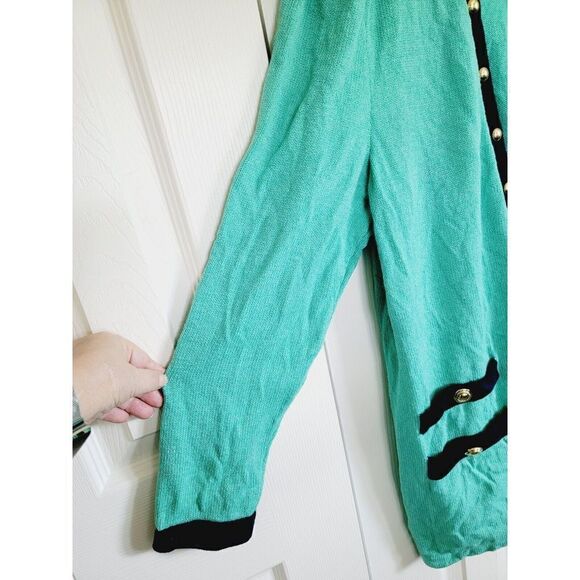 St. John Marie Gray M Women's Santana Knit Cardigan Green Black *Has Defects* - Picture 5 of 10